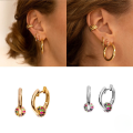 wholesale S925 Sterling Silver Colorful Ball Zircon Ear Hoop Creative Ins Style Amazon Best Seller-0-2