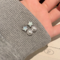wholesale S925 Sterling Silver Blue Star Pearl Earrings, Light Luxury, Sweet, Niche Design, High-End Fashion Earrings for Women-0-2