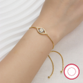wholesale 925 Sterling Silver Stretch Bead Evil Eye Zircon Bracelet, Light Luxury High-End European and American Foreign Trade Jewelry-0-3
