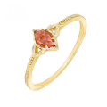 wholesale 10K Gold Japanese Natural Red Garnet Rose-Cut Marquise Gemstone Ring for Versatile Stacking-0-0