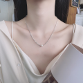 wholesale S925 Sterling Silver Korean Style Broken Silver and Pearl Choker Necklace and Bracelet Set Light Luxury Temperament Internet Celebrity Style-0-1