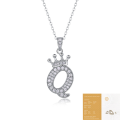 wholesale 925 silver popular 26-letter alphabet necklace for women, stylish and elegant moissanite cross-border collarbone chain-0-47