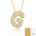 wholesale 925 Silver Plated with 18K Gold, Cross-Border Europe and America New Letter Pendant Necklace, Fashion-Forward Versatile Moissanite Chain-0-37