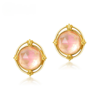 wholesale 925 Silver Gold-Plated Japanese Minimalist Pink Crystal Bird Earrings Women Vintage Style Fashion Cold Enamel Pink Bird Earrings-Rose Quartz &gt; 925 Silver