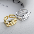 wholesale S925 Sterling Silver Irregular Intertwined Wrapped Open Ring Korean Style Ins Creative Versatile Elegant Ring-0-0