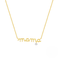 wholesale S925 Sterling Silver Hot-selling Mother's Day Mama Zircon Women's Collarbone Necklace, Classic European Luxury-Gold 925 silver