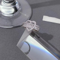 wholesale S925 Silver Tide Xiaobai Ultra-Sparkling Micro-Paved Heart Ring for Women, Small and Niche Sense of Luxury, Personalized Internet-Famous Openable Ring-0-3
