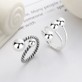 wholesale S925 Sterling Silver Korean-style Exaggerated Fashion Geometric Sphere Irregular Design Open Ring-0-0