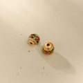 wholesale S925 silver gold-plated enamel cloisonné sun moon stars lion dance round bead spacer bead DIY silver jewelry accessories-0-9