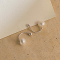 wholesale S925 Silver Arc-shaped Pearl Threaded Bead Earrings Retro French Minimalist Design Small Batch Ear Accessories G8347-0-2