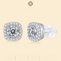 wholesale 925 silver summer new square small elegant earrings for women, high-end fashion Korean style ins trend niche and sophisticated-30 points*2>925 silver