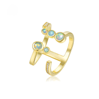 wholesale 925 Silver High-End Design Round Synthetic Opal OPAL Ring White Opal Light Luxury Jewelry Band-17B Reddish White>No. 7