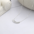 wholesale S925 Sterling Silver Korean-style Geometric Broken Silver Small Cube Irregular Minimalist Pendant Necklace-0-1