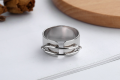 wholesale S925 Sterling Silver Minimalist Irregular Metal Niche Design Ring Retro European and American Style Versatile-0-6
