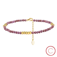 wholesale S925 Sterling Silver Amethyst Quartz Ankle Foot Chain, Minimalist Design Elegant Summer and Fall Anklet-14K gold 925 silver