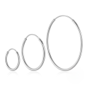 wholesale 925 Sterling Silver Minimalist Smooth Hoop Earrings Set, Classic Cool Ins Earrings for Women-0-6