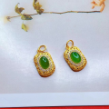 wholesale S925 silver gold-plated antique silver jade matching DIY bracelet necklace pendant handmade original silver jewelry best-selling-0-6