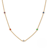 wholesale S925 Sterling Silver Colorful Zircon Elegant Collar Necklace, European-american French Style, Super Sparkling Inlaid Zircon Ins Necklace-Gold 925 silver