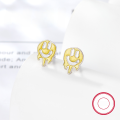 wholesale S925 Sterling Silver Enamel Smiley Face Expression Personality Ins Halloween Earring Gift-0-11