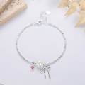 wholesale S925 Sterling Silver Korean Style Bow with Rotating Pearl and Heart Pendant Design Chain Necklace-0-2