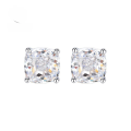 wholesale S925 silver new jewelry, square-shaped stud earrings, simple and chunky, 7*7, best-selling European and American accessories-0-0