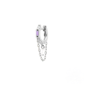 wholesale S925 Sterling Silver Geometric Tassel Chain Square Zircon Pendant Earrings-0-8