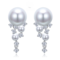 wholesale 925 Silver New 10mm Pearl Ear Studs, Minimalist Design, Elegant and Versatile Earrings-E214 Pearl Earrings 925 Silver