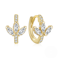 wholesale S925 Sterling Silver Marquise Zircon Ear Cuff, A Trendy And Creativeins-Gold 925 silver