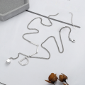 wholesale S925 Sterling Silver Korean Japanese Trendy Letter D Fringe Cube Charm Link Side Chain Necklace-0-1