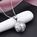 wholesale S925 Sterling Silver Women's Fashion Hexagonal Patchwork Diamond-Inlaid Pendant Internet-Famous Same Style Football Silver Jewelry-0-0