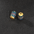 wholesale Metal material: 925 silver gold-plated silver jewelry, enameled barrel beads, DIY accessories, decorative ornaments, Nana Tong DIY bracelet beads-0-5