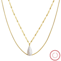 wholesale S925 Sterling Silver Cloud-Pull Jewelry Double-Layer Stackable Necklace Natural Baroque Pearl Necklace Wholesale from Manufacturer-0-0