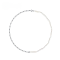 wholesale S925 Silver Gold-Plated Exaggerated Toothpick Pearl Necklace Women's New Korean Style Wholesale from Manufacturer-0-0