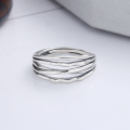 wholesale S925 Sterling Silver European and American Cross-Border Wave Pattern Irregular Line Multi-Layer Design Trendy Open Ring-0-1