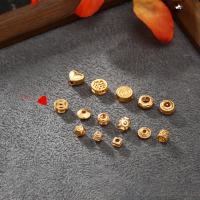 wholesale Metal material: 925 ancient silver gold-plated accessories, hollow beads, spacer beads, small barrel beads, straight tubes for DIY handmade beading, braiding cord bracelet accessories-3mm hollow copper coin
