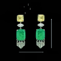 wholesale 925 Silver Gold-Plated Earrings with High-Carbon Diamond Muzo Green Octagonal Cut Fringe Exquisite Versatile Jewelry Women's Ear Drops-0-1