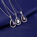 wholesale S925 Silver Korean Japanese Style Elegant Vintage Necklace Pendant with Micro-Inlaid Teardrop Collarbone Chain Trendy Accessory-0-0