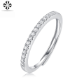 wholesale S925 silver Shiguang stack ring for women, does not fade, fashionable and elegant, layered wearing, full circle ring, lightweight luxury moissanite ring-0-5