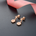 wholesale S925 Silver Elegant and Ethereal Floral Earrings with Diamond Accents, Korean and Japanese Style Minimalist Personalized Accessories-0-0