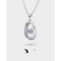 wholesale S925 Sterling Silver Inlaid Zircon Moebius Ring Pendant Necklace Wholesale from Source Factory New Arrivals-Single pendant - no chain