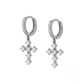wholesale S925 Sterling Silver Zircon-studded Cross Ear Cuff,-0-4