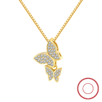 wholesale S925 Sterling Silver Cloud-Pull Jewelry Butterfly Flying Diamond-Inlaid Collarbone Chain, Versatile and Elegant, Direct from the Manufacturer-14K gold 925 silver