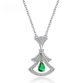 wholesale 925 Silver Cross-Border New Luxury Style Cultivated Emerald Dress Pendant Necklace Women's Choker Wholesale from Manufacturer-0-0