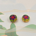 wholesale S925 silver gold-plated enamel zodiac flower hole beads accessories DIY Chinese-style floral piercing spacer jewelry-0-5