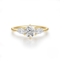 wholesale S925 Sterling Silver Six-prong Shiny Zircon Ring For Women,-Gold No. 6