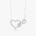 wholesale S925 Sterling Silver Fashion Infinity Love Heart Figure 8 Pendant Choker Necklace For Women-0-3