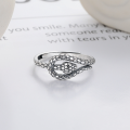 wholesale S925 Sterling Silver Trendy Euro-American Cross-Border Retro Zodiac Snake Design Ring Adjustable Index Finger Ring for Men and Women-0-2