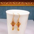 wholesale S925 gold-plated semi-finished ear hooks, ear hoops, clips, and clasps for DIY high-end vintage earrings with southern red agate, turquoise, and jasper-0-2