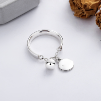 wholesale S925 Sterling Silver Korean Style Small Fresh English Round Pendant with Interlocking Bead Tassel Open Ring-YFJ941/approx. 3.3g Adjustable opening