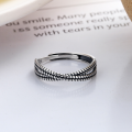 wholesale S925 Sterling Silver Retro Vintage Craft Cross Twist Trendy Fashion Personality Index Finger Open Ring-0-1